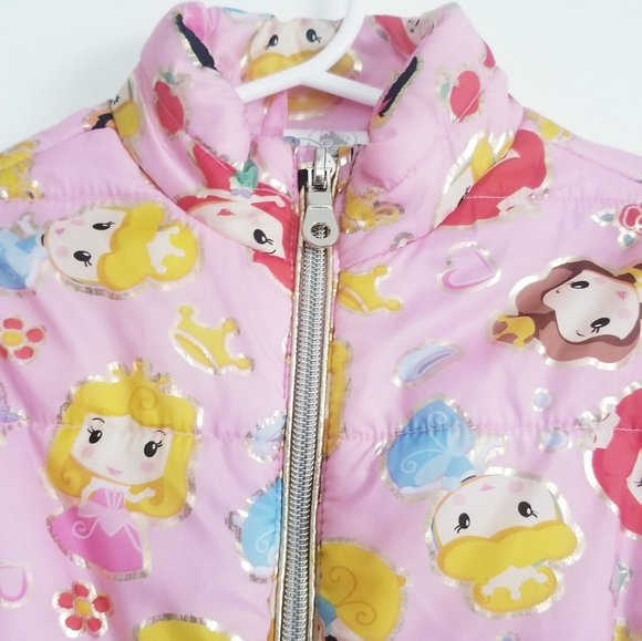 DISNEY Princess Characters Print Pink Puffer Jacket - Picture 3 of 14